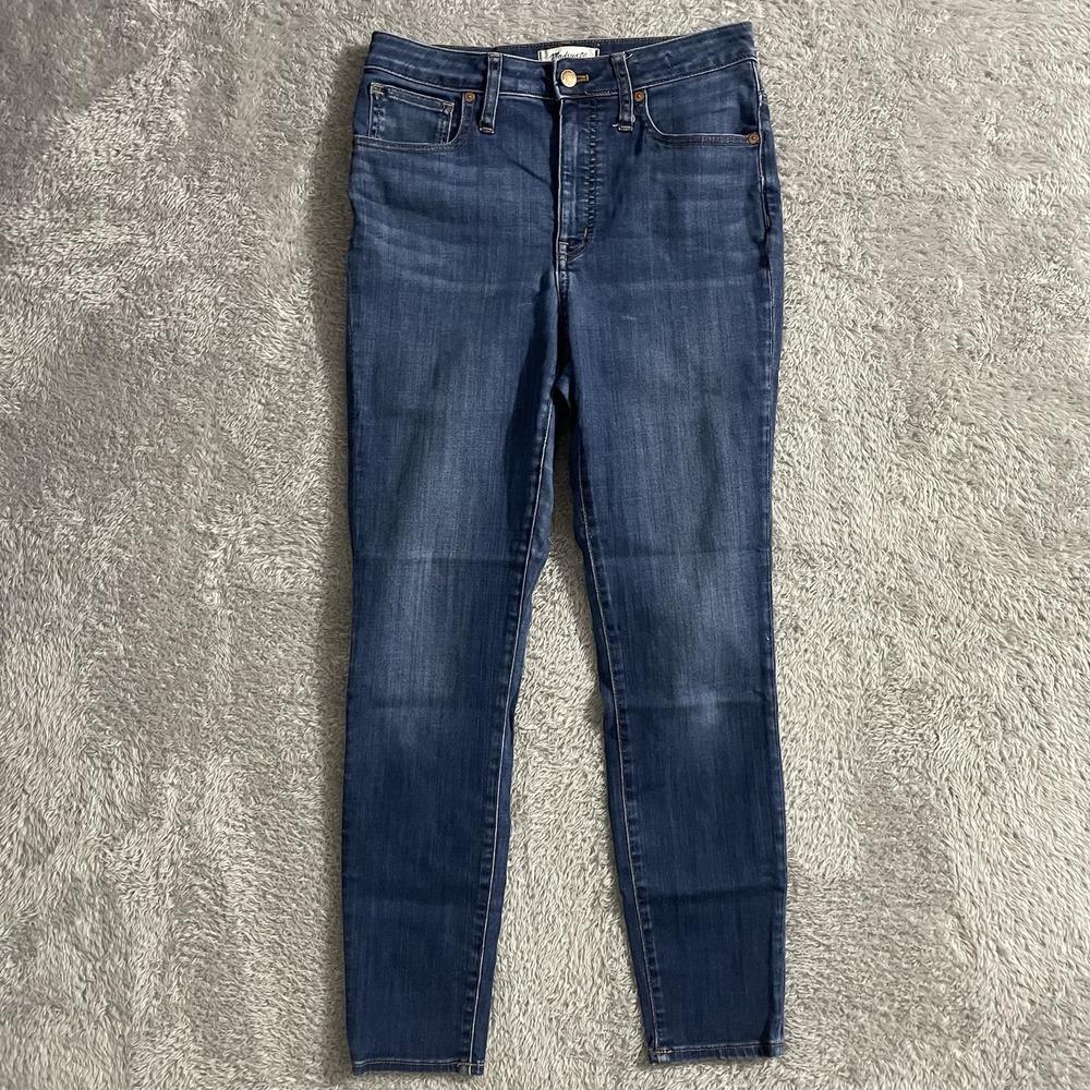 Madewell Jeans Womens 27 Curvy High Rise Skinny Dark Wash Blue Denim Stretch - Picture 1 of 9